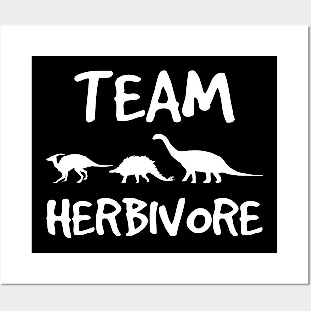 Team Herbivore Cute Dinosaur T-shirt Vegan Vegetarian Wall Art by paola.illustrations